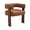 Brown - PU, variant on Guyou Barrel Dining Chairs Set of 2, Modern Linen Upholstered Dining Room Chairs with Curved Back, Farmhouse Wooden Accent Side Armchairs for Dining Room, Living Room, and Kitchen, White