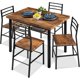 thumbnail image 1 of Songqin 5-Piece Modern Dining Set W/Steel Frame, Space Saving Rectangular Kitchen Table W/ 4 Matching Chairs & Storage Rack for Apartments, Kitchens & Dining Rooms - Medium Brown/Black, 1 of 14