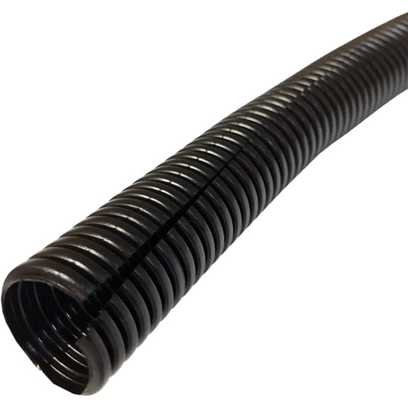 Electriduct Split Wire Loom Tubing Polyethylene Corrugated Flexible Conduit - 1" Nominal Size - 50 Feet - Black 1 Inch Nominal Size - 50 Feet Black