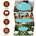 thumbnail image 7 of Modern Striped Round Tablecloth, Fitted Table Cover with Elastic for 45"-54" Round Tables, Geometric Abstract Minimalist Table Cloth Outdoor Indoor Dinning Party Waterproof Tablecloths, 7 of 7