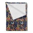 thumbnail image 2 of Birds Soft Flannel Fleece Throw Blanket, Phoenix Rising from the Ashes Multilayered Tail Illustration on Damask Backdrop, Cozy Plush for Indoor and Outdoor Use, 60" x 80", Multicolor, by Ambesonne, 2 of 5