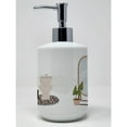 thumbnail image 3 of Black and White Papillon Ceramic Soap Dispenser 3.5 in x 7.25 in, 3 of 4