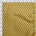 thumbnail image 3 of oneOone Georgette Viscose Yellow Fabric Leaves & Floral Block Craft Projects Decor Fabric Printed By The Yard 42 Inch Wide, 3 of 4