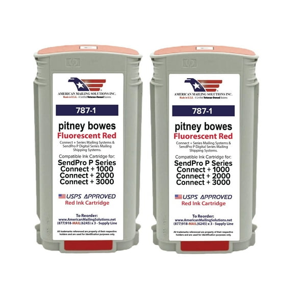 2-Pack | Pitney Bowes 787-1 Ink Cartridge for SendPro and Connect Series Meters