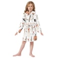 thumbnail image 6 of FORMRS Niños Bathrobe Unisex Hooded Robe Soft Plush Pajamas Sleepwear, Size 7-9T, White Halloween Ghosts, 6 of 7