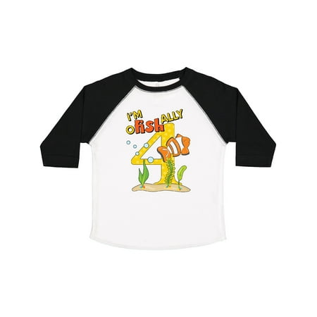 

Inktastic I m O-Fish-Ally Four Cute Clownfish Fourth Birthday Gift Toddler Boy or Toddler Girl T-Shirt