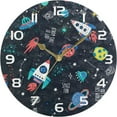 thumbnail image 5 of GZHJMY Space Rocket Wall Clock, 10" Silent Non Ticking Round Clock, Oil Painting Easy to Read Clock for Living Room Bedroom Bathroom Home Decor Holiday Gifts, 5 of 7