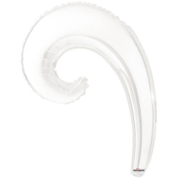 14 inch Kaleidoscope Kurly Wave - White Gellibean Plastic Balloons - Party Supplies Decorations