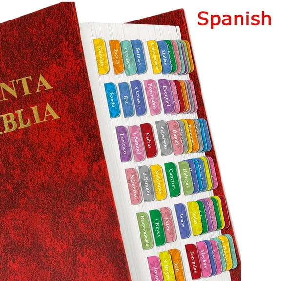 Spanish Bible Tabs, 75 Tabs, Laminated Bible Tabs for Women and Men, Bible Tabs in Spanish, Bible Tabs Spanish, Bible Tabs for Study Bible