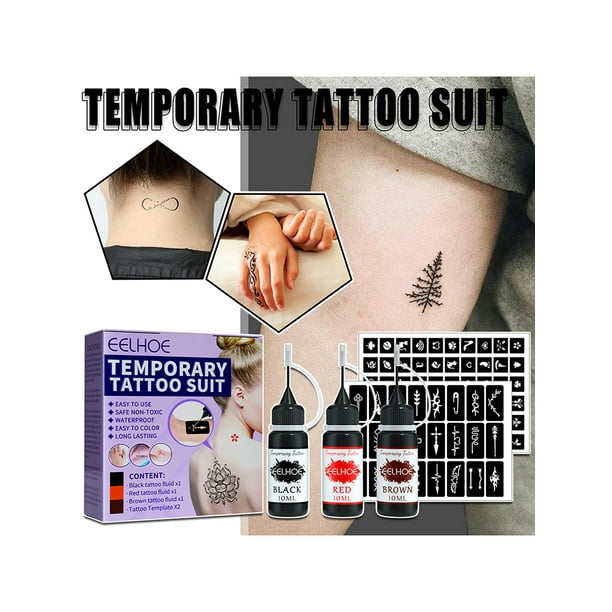 Tissouoy Temporary Tattoo kit Semi Permanent Body Painting Ink Fake Tattoos Diy Painting Tattoo