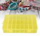 thumbnail image 5 of Caja ajustable de plástico para joyería, 24 rejillas, organizador desmontable, estuche de almacenamiento de cuentas (amarillo), 5 of 5