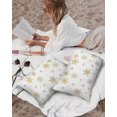 thumbnail image 3 of Pack of 2 Outdoor Pillow Covers, Christmas Gold and Grey Snowflake White Waterproof Square Throw Pillowcase Cushion Decorative Pillow Covers for Couch Patio Tent, 20x12 in, 3 of 6