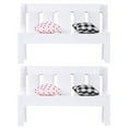 thumbnail image 1 of Shisuyan Mini Bench Model White 2Set 4.13X1.97X2.75In Wooden Cloth Synthetic Material, 1 of 9