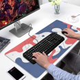 thumbnail image 2 of Red and Blue Block Plus Curve Camouflage&nbsp;mouse Padswaterproof,rubber+multispandexnon Slip the Camouflage SeriesmousepadDesk Pad for Office Home Game 31.5x15.7inches, 2 of 7