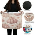 thumbnail image 6 of Collapsible 20" Round Storage Basket with Handles Laundry Hamper Open Storage Bins Pumpkins Adorned in Bows and Flowers, 6 of 6