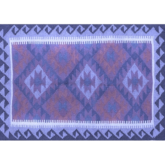 Ahgly Company Indoor Rectangle Oriental Blue Traditional Area Rugs, 5' x 7'