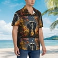 thumbnail image 3 of Rateoe Romantic Flower Astronaut Couple Pattern Men’s Hawaiian Shirt – Short Sleeve Button-Down Tropical Beach Shirt, Lightweight & Breathable Casual Aloha Shirt with Pocket,XX-Large, 3 of 7