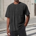 thumbnail image 2 of JAJAHO Mens Pocket T Shirt Short Sleeve Basic Tee Distressed Lightweight Casual Retro Crewneck Loose Fit Solid Color Summer Pullover Trendy Tops, 2 of 4