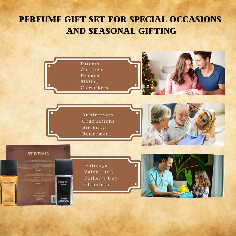 Coty Stetson Gift Set for Men, 2 Piece, Body Spray Original and