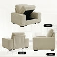 thumbnail image 6 of MAEVIS 45" Armchair Accent Chair with Storage Space and Side Pockets, Oversized Wide Single Sofa Chair, Modern Chenille Fabric couch for Living Room, Washable Covers, Beige, 6 of 7