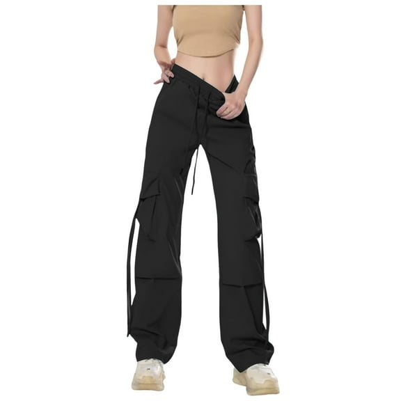 EDFBUYKRS Female Women Pants Casual Plus Size Wide Leg Pants for Women 4X-5X Women Fashion Overalls High Waisted Straight Leg Wide Leg Trousers Loose Casual Floor Length Trousers Xxl