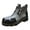 Grey, variant on Mens Square Toe Platform Ankle Boots Comfortable Slip On Gothic Punk Mid Calf Motocycle Booties