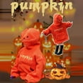 thumbnail image 2 of Generic Pumpkin Hooded Sweatshirt Boys Girls Halloween Long Sleeve Pullover Pumpkin Hoodies Sweatshirt with Pocket Fall Winter Clothes （5-6 Years Orange）, 2 of 9