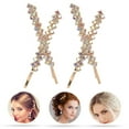 thumbnail image 2 of Miangastore 1 Set 2 Pairs Beautiful Rhinestone Hairpins Fashion Metal Bobby Hairpins, 2 of 8