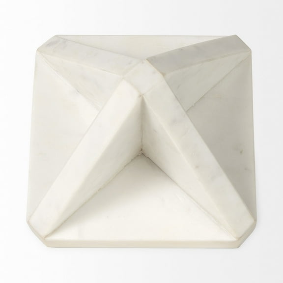Mercana Sophia 5.5 L X 5.5 W X 8.5 H White Marble Decor Stand