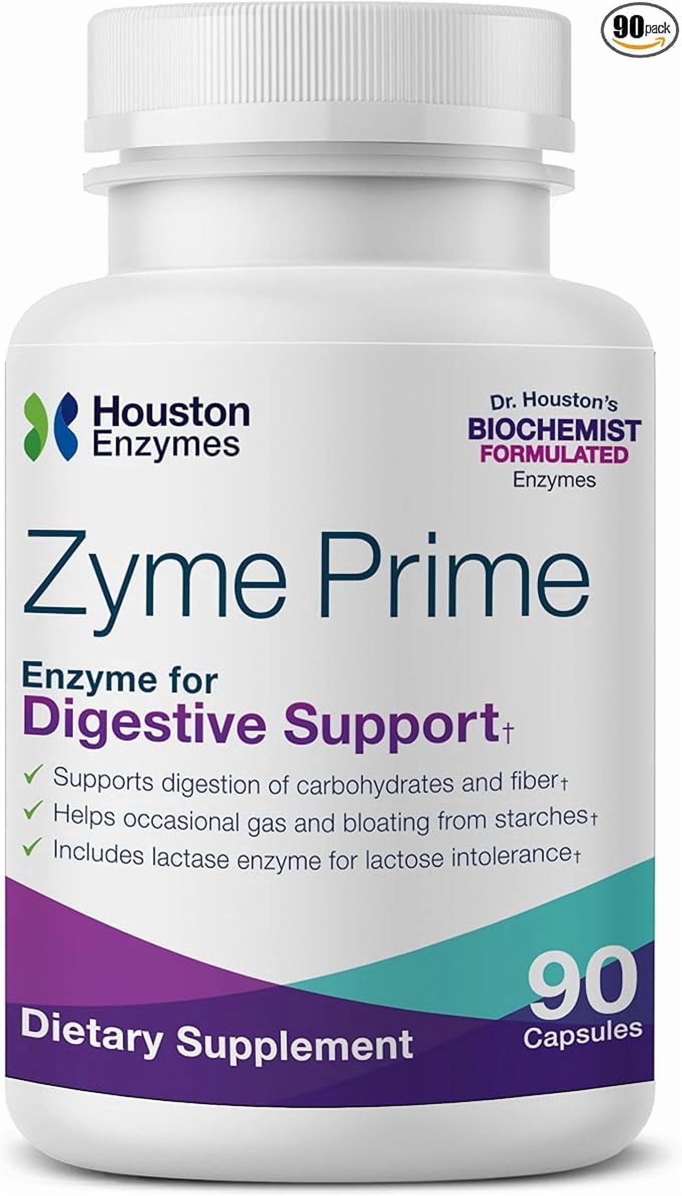 Houston Enzymes Digestive Enzymes – Dietary Supplements for Gut Health & Digestive Support – Bloating Relief for Women & Men – Vitamins and Supplements – 90 Capsules