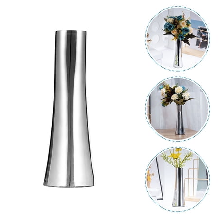 MUSEYA Floor Metal Vase Silver Flower Arrangement for Wedding Special Occasions 1Pcs