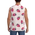thumbnail image 4 of Uemuo Hand Drawn Strawberry Pattern Men's Sleeveless T-Shirt,Muscle Athletic Tank Top, Moisture-wicking Quick-dry Breathable Classic Tee Top for Gym Run Outdoor Sports-Large, 4 of 8
