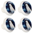 thumbnail image 2 of 4 Pcs Galaxy Polar Bear Knobs for Kitchen Cabinet Cupboard Dresser Bookcase Drawer Pulls Handles Round Home Decor, 2 of 8