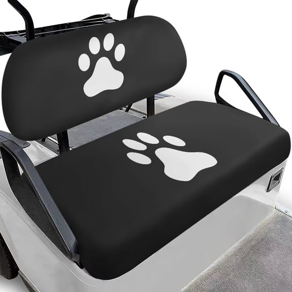 Aplkyhs Dog Paw Golf Cart Seat Covers Club Car Elastic Golf Cart Seat Covers Front Seat A Perfect Balance of Warmth in Winter and Cooling in Summer Designed for Golf Lover Black