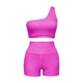 thumbnail image 6 of Luvrsol Two Piece Short Sets for Women Slanted Collar Tank and Short Sports Yoga Set, Size S-2XL, 6 of 8