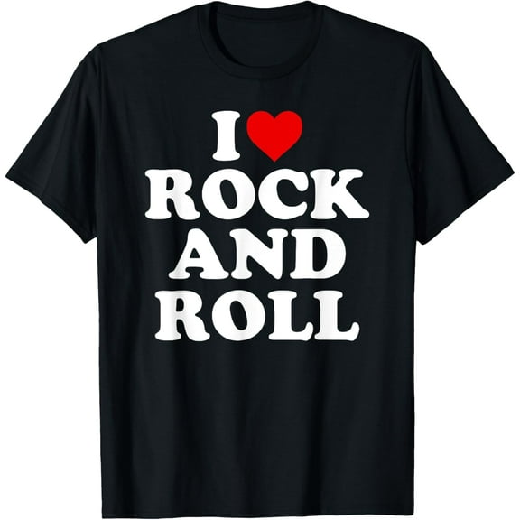I Love Rock And Roll - Heart T-ShirtMen's and women's pure cotton short-sleeved shirts