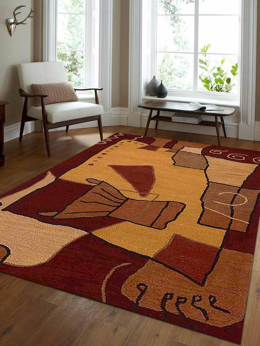 Rugsotic Carpets Hand Tufted Wool 4'x6' Area Rug Abstract Multicolor