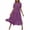 Purple, variant on DeHolifer Women's Summer Dress Midi Crewneck Solid Color Dresses Casual Loose Trendy Ruffle Tiered Flowy Boho Beach Dress Army Green S