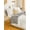 White-Grey, variant on Move Over White Beige Grey Bedding Sets Queen Reversible Pom Poms Duvet Cover Set Ball Fringe Pattern 100% Washed Microfiber No Filling