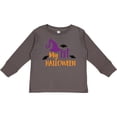 thumbnail image 3 of Inktastic My First Halloween, Witch Hat, Bats - Purple Black Boys or Girls Long Sleeve Toddler T-Shirt, 3 of 5