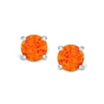 thumbnail image 2 of Bling Jewelry Womens 1CT Lab Created Fire Opal Round Solitaire Stud Earrings 6MM, 2 of 5