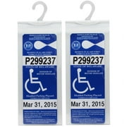 FITUP:9761 2 PCS Handicap Parking Permit Placard Holder - Disabled Parking Placard Protector Sleeve with Large Hook