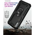 thumbnail image 4 of for Galaxy A01 Case,Samsung A01 Case,with HD Screen Protector,[Military Grade] Ring Car Mount Kickstand Hybrid Hard PC Soft TPU Shockproof Protective Case for Samsung Galaxy A01 (Black), 4 of 14