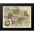 thumbnail image 2 of De L''isle 14x12 Black Modern Framed Museum Art Print Titled - Asia China Russia - De Lisle 1706, 2 of 5