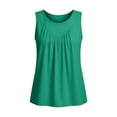 thumbnail image 6 of FRSASU Womens Tank Tops Summer V Neck Pleated Sleeveless Blouses Casual Fashion Going Out Vest Tops Green, 6 of 6
