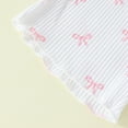thumbnail image 5 of Hiijoy Girls Summer Outfits Bow Print Ribbed Short Sleeved Top Shorts Set, 5 of 8