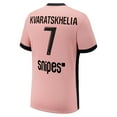 thumbnail image 3 of Men's Nike Khvicha Kvaratskhelia Pink Paris Saint-Germain 2024/25 Third Replica Player Jersey, 3 of 3
