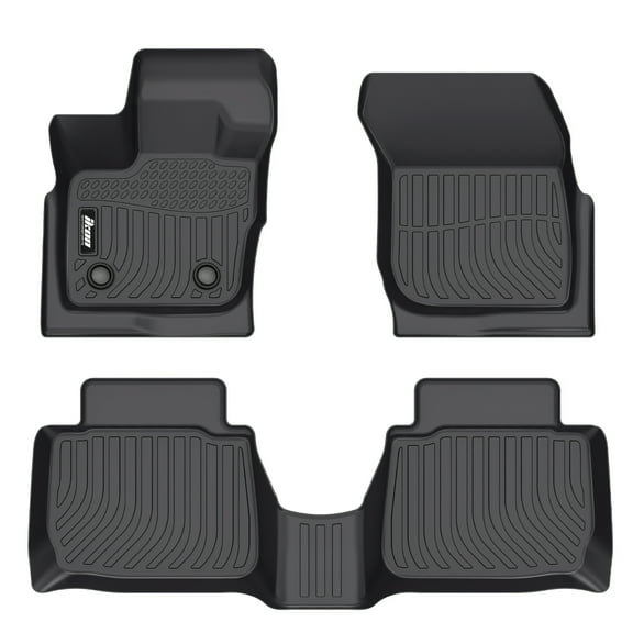 Ikon Motorsports 3D TPE All Weather Floor Mats Fits 2017-2020 Ford Fusion & Lincoln MKZ, Waterproof Anti-Slip Interior Front Rear Liners Carpets 3PCS