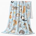 thumbnail image 2 of Playful Kittens Flowers Sofa Watercolor, Playful Pet Portrait Pattern, Warm Flannel Blanket for Living Room and Reading Nook, Cat Lovers Friendship Gift, Pet Lover Home Decor, 2 of 7