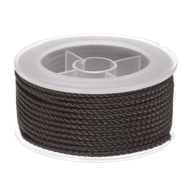 Unique Bargains Nylon Thread Twine Beading Cord 2mm Extra-Strong Braided Nylon Crafting String 11M/36 Feet, Coffee